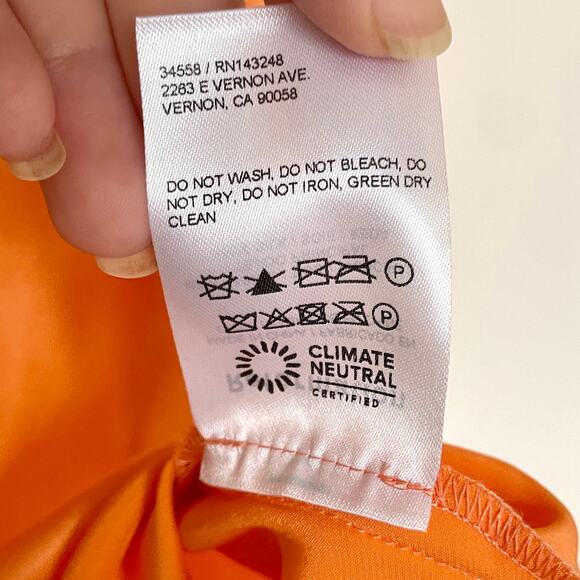 Reformation Sorrentine Halter Mini Dress Cutout Tangerine 100% Silk Sz 0 RARE - Picture 6 of 12